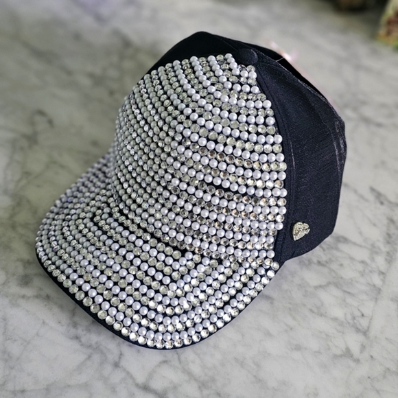 Juicy Couture Black and Silver Rhinestone Baseball Hat Nwt - Picture 2 of 12